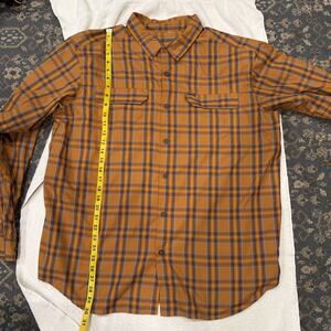 Columbia PFG Shirt Men XL Orange Plaid Long Sleeve Omni-Shade